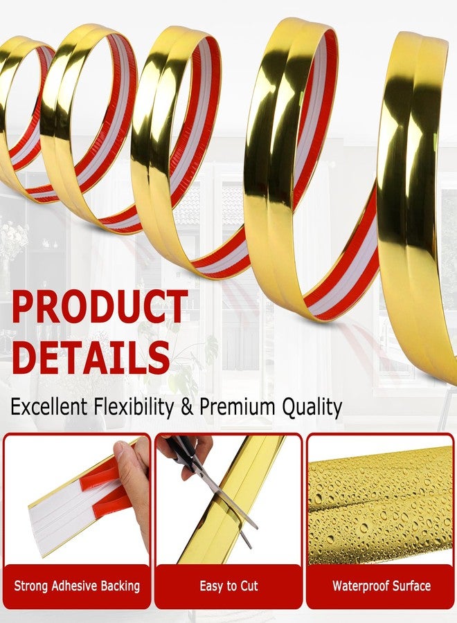 LSGCQ Flexible Wall Corner Protector, Peel and Stick Wall Corner Protector Edge Protector Self Adhesive Wall Strip Trim for Wall Edge Corner Ceiling (Gold, 2cm x 6m) - Image 2