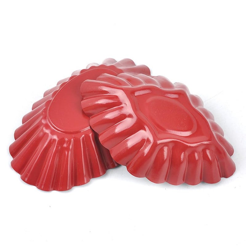 Ramkuwar 6 Packs Egg Tart Mold Mini Carbon Steel Cake Muffin Moulds Tins Pans NonStick Cupcake Cake Moulds Pudding Moulds Baking Cookie Moulds Kitchen Reusable Baking Tools_Diamond - Image 3