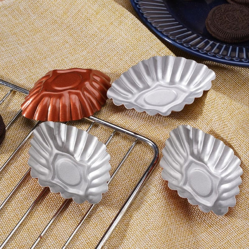 Ramkuwar 6 Packs Egg Tart Mold Mini Carbon Steel Cake Muffin Moulds Tins Pans NonStick Cupcake Cake Moulds Pudding Moulds Baking Cookie Moulds Kitchen Reusable Baking Tools_Diamond - Image 4