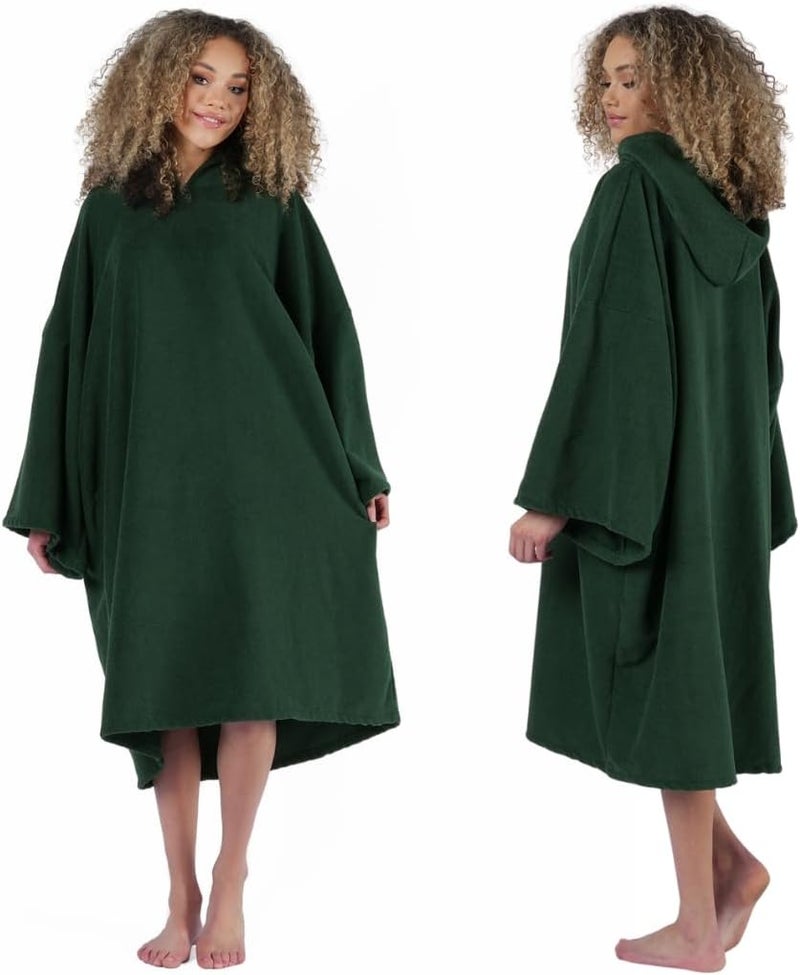 Brentfords Towel Poncho Adult Hooded Large Bath Swim Surf Beach Absorbent Microfiber Changing Robe for Men Boys Quick Dry, Forest Green - Image 1