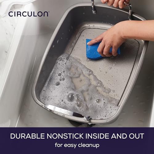 Circulon Nonstick Roasting Pan / Roaster with Rack - 17 Inch x 13 Inch, Gray - Image 4