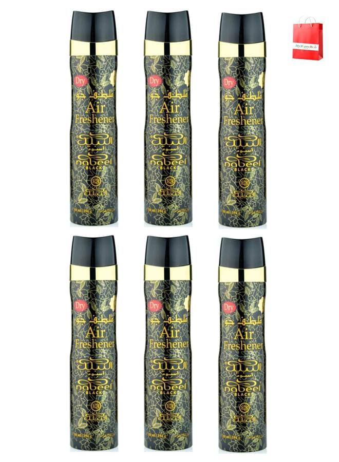 Nabeel 6 Pcs Nabeel Black Air Freshener 300 ML - Image 1