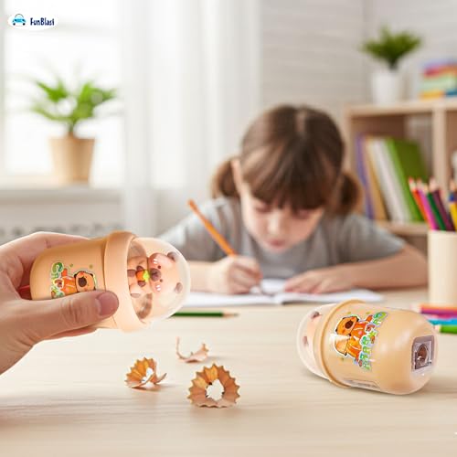 FunBlast Capybara Coffee Mug Pencil Sharpener for Kids – Set of 2 Pcs Sharpener for Kid, Stationery Items Aesthetic, Stylish Sharpener for Kid, Birthday Return Gifts for Kids (A) - Image 5