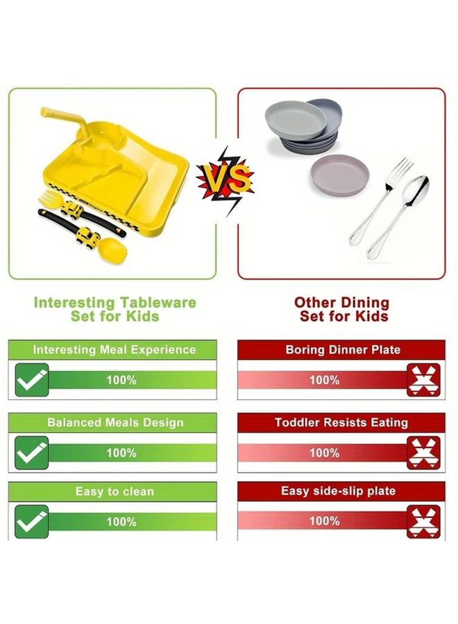 Blue Toddler Utensil Set with Removable Straw Baby Feeding Plates Gift - Image 2