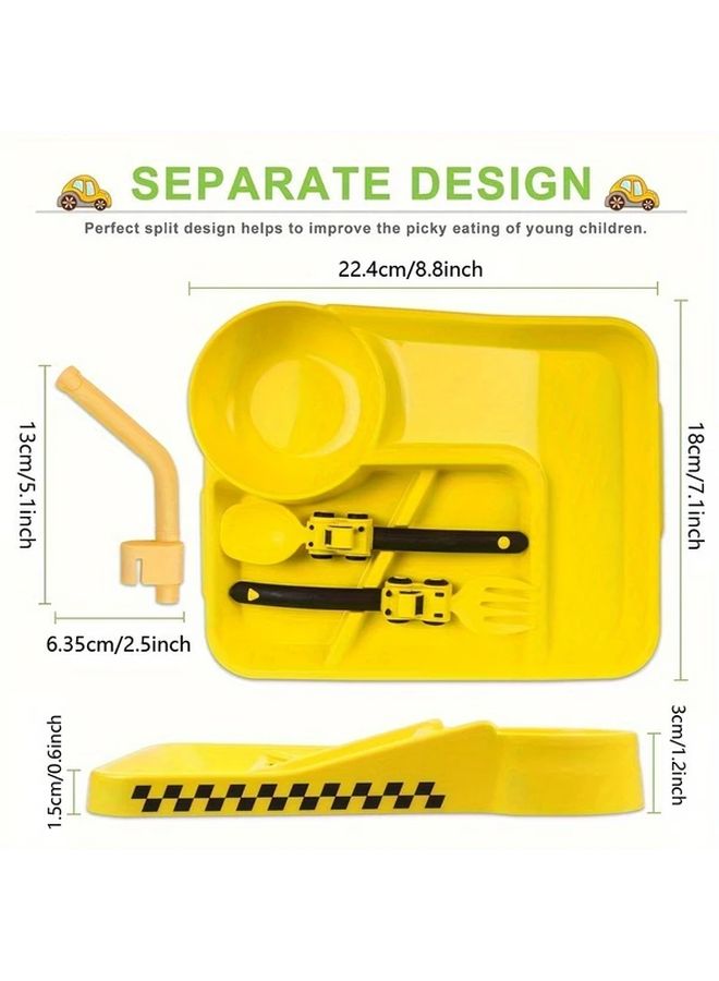 Blue Toddler Utensil Set with Removable Straw Baby Feeding Plates Gift - Image 3