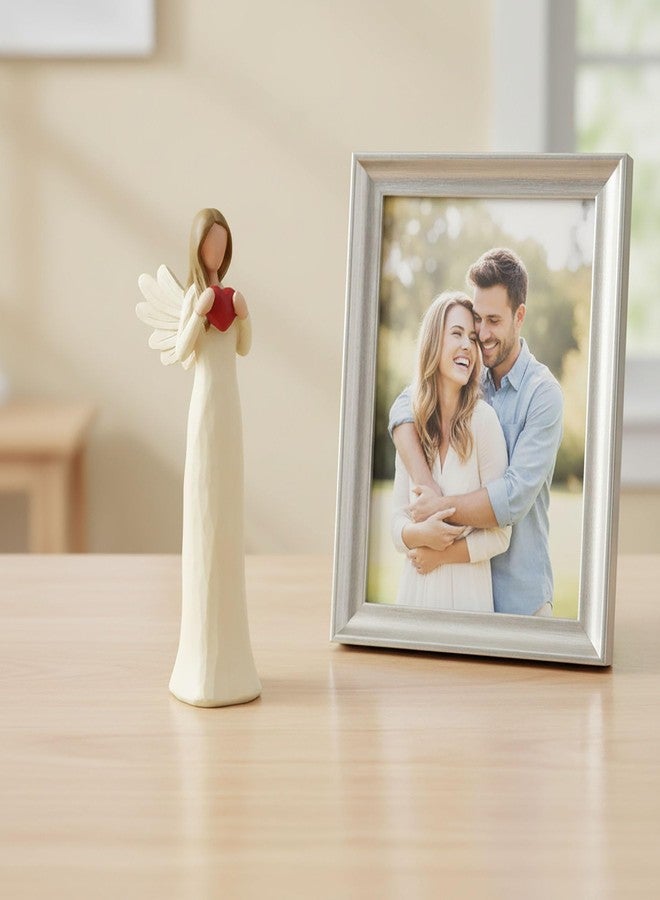 PlentifulHome Heart-Holding Angel Figurine – Resin Memorial & Valentine’s Day Angel Statue, Romantic Love Decor Women Gift, 7.48” Guardian Angel Sculpture - Image 3
