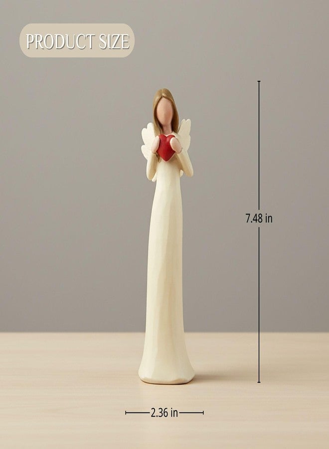 PlentifulHome Heart-Holding Angel Figurine – Resin Memorial & Valentine’s Day Angel Statue, Romantic Love Decor Women Gift, 7.48” Guardian Angel Sculpture - Image 5