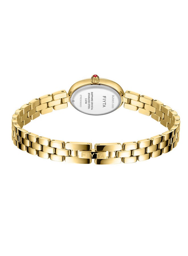 Fiyta City Series "little Golden Bean" Gold Dial Steel Strap Retro Watch For Women Festival Birthday Gift Box - Image 3
