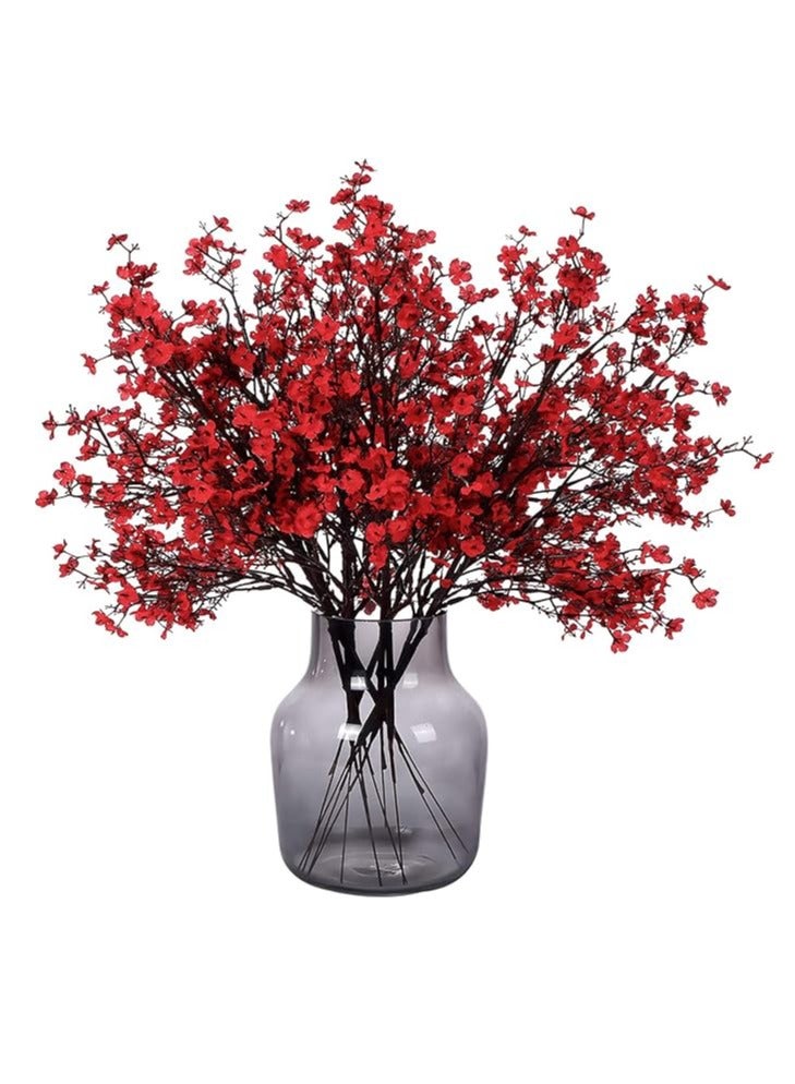 DUNISO 6 Pcs Artificial Flowers Bulk Real Touch Faux Gypsophila Bouquet Fake Plastic Silk Flowers for Home Kitchen Bedroom Wedding Festival Party Decoration - Image 2