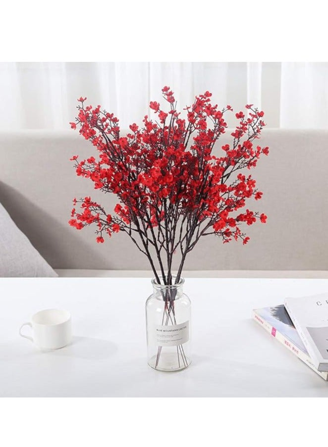 DUNISO 6 Pcs Artificial Flowers Bulk Real Touch Faux Gypsophila Bouquet Fake Plastic Silk Flowers for Home Kitchen Bedroom Wedding Festival Party Decoration - Image 5