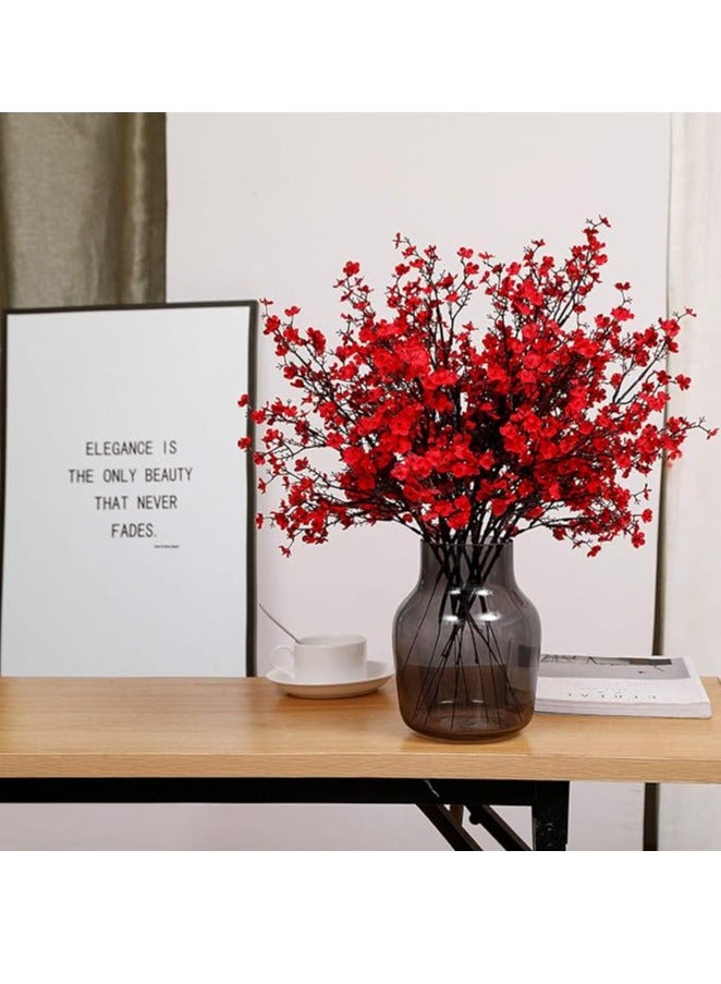 DUNISO 6 Pcs Artificial Flowers Bulk Real Touch Faux Gypsophila Bouquet Fake Plastic Silk Flowers for Home Kitchen Bedroom Wedding Festival Party Decoration - Image 1