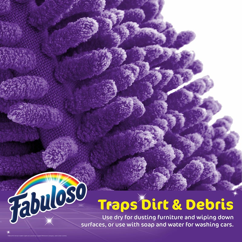 Fabuloso قفاز تنظيف ميكروفايبر فابولوسو، بنفسجي، مقاس واحد يناسب الجميع - قفاز خالي من الوبر، خالي من الخدوش للأسطح والأثاث - قطعة قماش يدوية خالية من الغبار لتجربة جريئة ومشرقة - Image 3