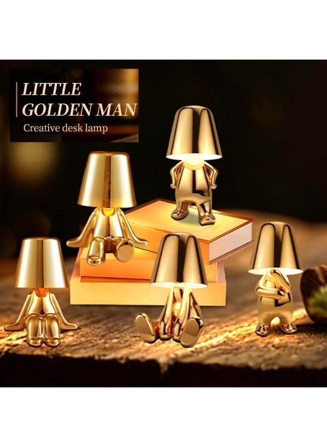Little Golden Man Cartoon Desk Lamp,Bedside Touch LED Table Lamp,3 Brightness Types,Touch SwitchDC3.5 Charging Port,Ldeal For Use As Accent Lighting In Living Rooms, Bedrooms, And Offices, As Well As For Gifting—Enhancing The Sophisticated Aesthetic Of Your Home. - Image 4
