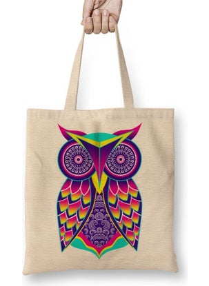 Print Shop Colorful Owl Tote Bag Long Handle