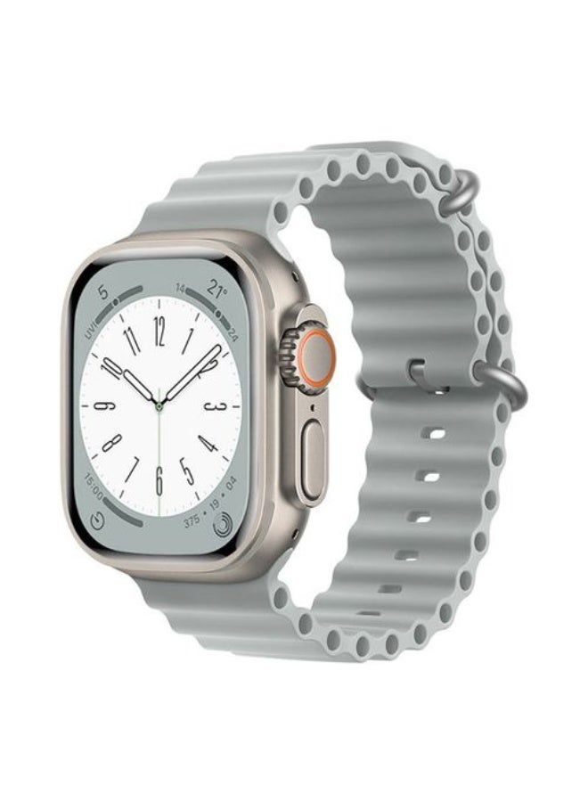 Silicone strap For Apple watch Ultra 45mm and 49mm - Grey