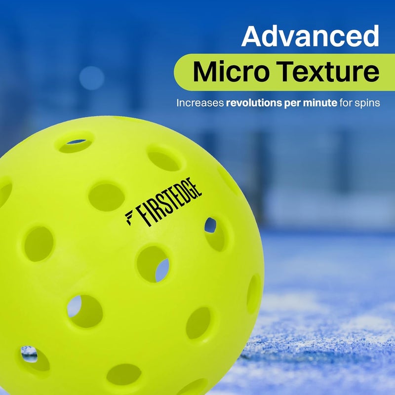 FIRSTEDGE PRO - 40 USAPA Approved Pickleball Outdoor Balls (Set of 3) | Single-Piece Rotational Molded | 40-Hole Design | Durable High-Performance Balls for All-Weather Play - Image 4