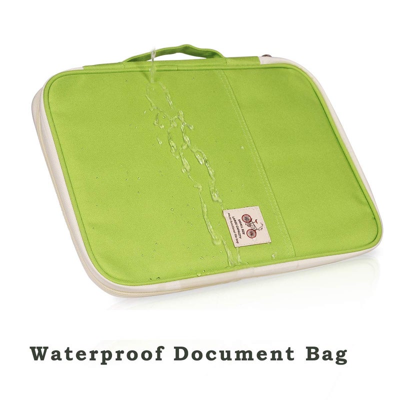 Multi-Functional A4 Document Bags Travel Portfolio Organizer Waterproof Travel Pouch Notepad Carrying Cases File Holder Tablet Sleeve Storage Bag for Travel Office Business Meeting (Mulberry White) - Image 5