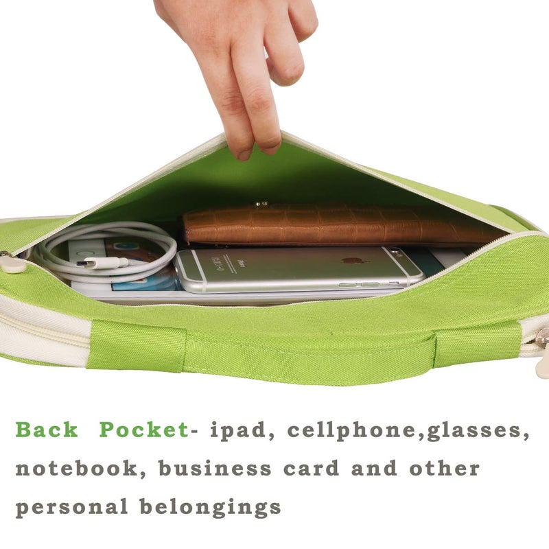 Multi-Functional A4 Document Bags Travel Portfolio Organizer Waterproof Travel Pouch Notepad Carrying Cases File Holder Tablet Sleeve Storage Bag for Travel Office Business Meeting (Mulberry White) - Image 3