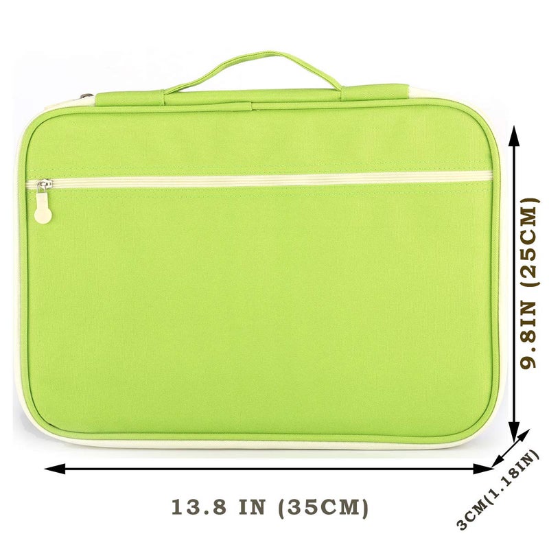 Multi-Functional A4 Document Bags Travel Portfolio Organizer Waterproof Travel Pouch Notepad Carrying Cases File Holder Tablet Sleeve Storage Bag for Travel Office Business Meeting (Mulberry White) - Image 2