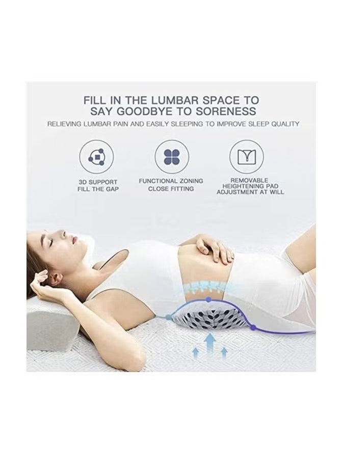 Lumbar Support Wedge Pillow Lower Back Pain Relief Sleep Bed Cushion Adjustable With 3D Air Mesh Technology Helpful In Before And After Pregnancy