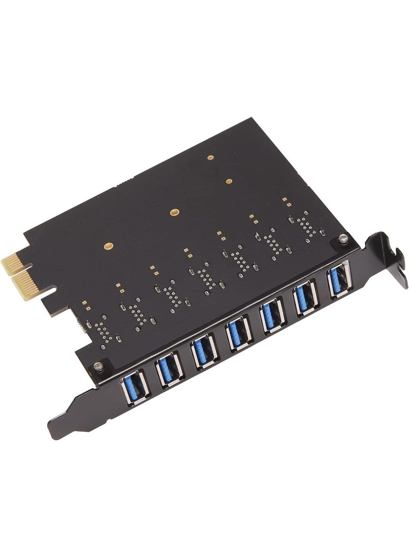 PCI Express USB 3.0 Expansion Card 7-Port High-Speed PCIe Hub Controller Desktop PC Internal USB Adapter Multi Device Connectivity Upgrade - Image 1