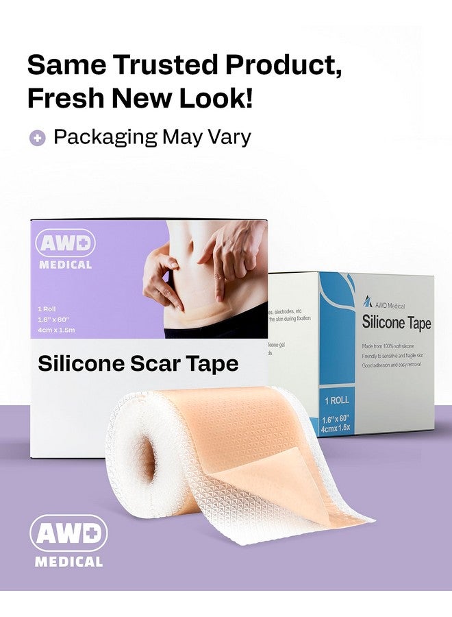 AWD Medical Silicone Scar Sheets for Surgical Scars - Silicone Scar Tape for C Section, Tummy Tuck Tape, Keloid Treatment - Silicone Skin Patches After Surgery Must Haves (1.6" x 60" Roll, Pack of 3) - Image 5