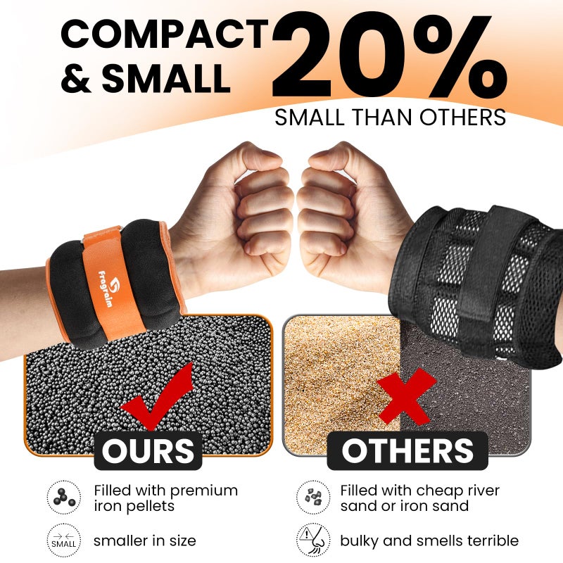 Fragraim Ankle Weights for Women, Men and Kids - 3 LBS x 2 Strength Training Wrist/Leg/Arm Weight with Adjustable Strap for Jogging, Gymnastics, Aerobics, Physical Therapy (Orange) - Image 2