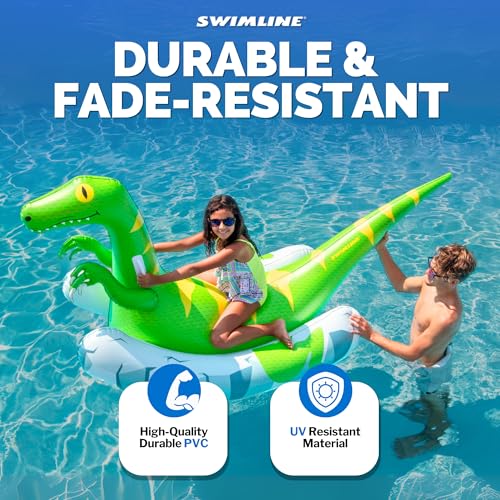SWIMLINE Original Rocker Raptor Rocking Pool Float Toy with Easy to Grab Handles and Curved Stabilizing Side Bolsters for Kids and Adults for Beach Ocean Pool Lake Heavy Duty PVC - Image 5