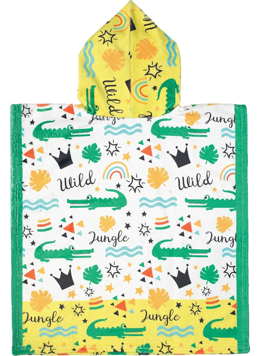 Hamur Dough Beach Towel Children's Poncho Jungle