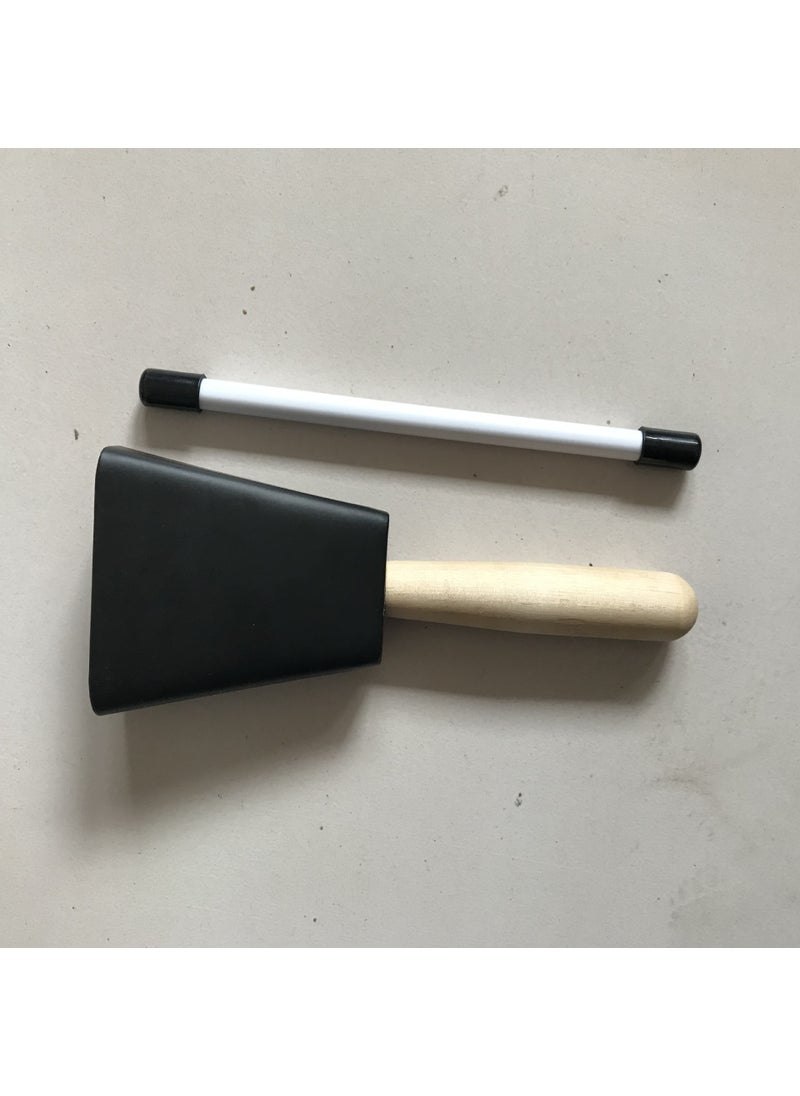 Generic Metal Cowbell with Handle, Orff Percussion for Early Education With a cowbell black hammer 
