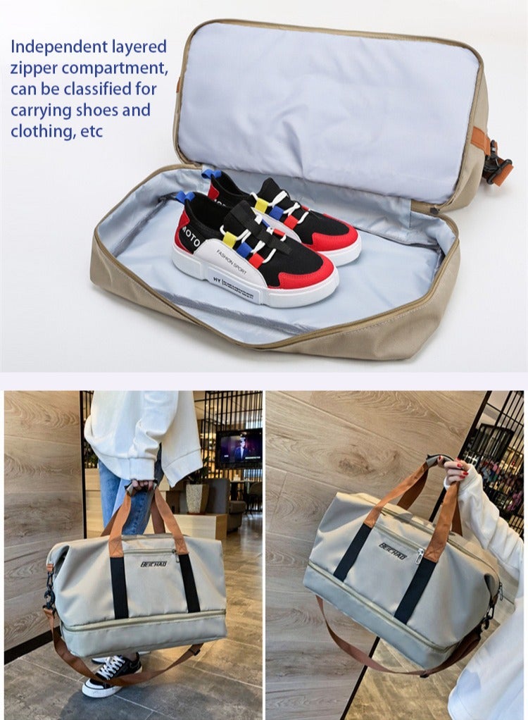 beichad Men's and women's travel bags, large capacity boarding luggage bags, sports travel bags with dry wet separation, large capacity fitness bags - Image 5