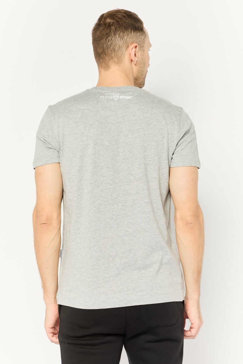PHILIPP PLEIN Plein Sport Men Sportswear Fit Short Sleeve Outdoor T-Shirt, Grey - Image 4