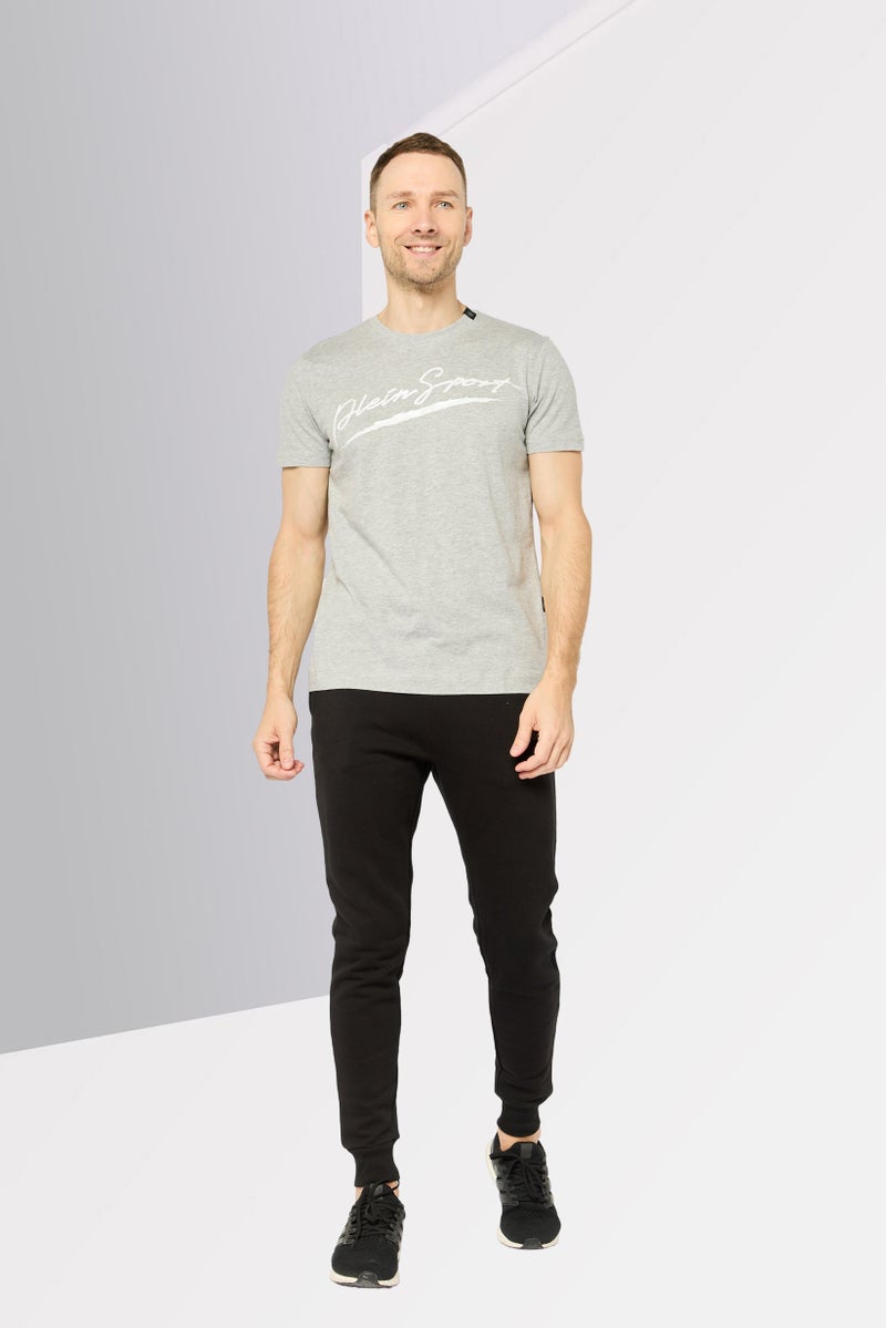 PHILIPP PLEIN Plein Sport Men Sportswear Fit Short Sleeve Outdoor T-Shirt, Grey - Image 2