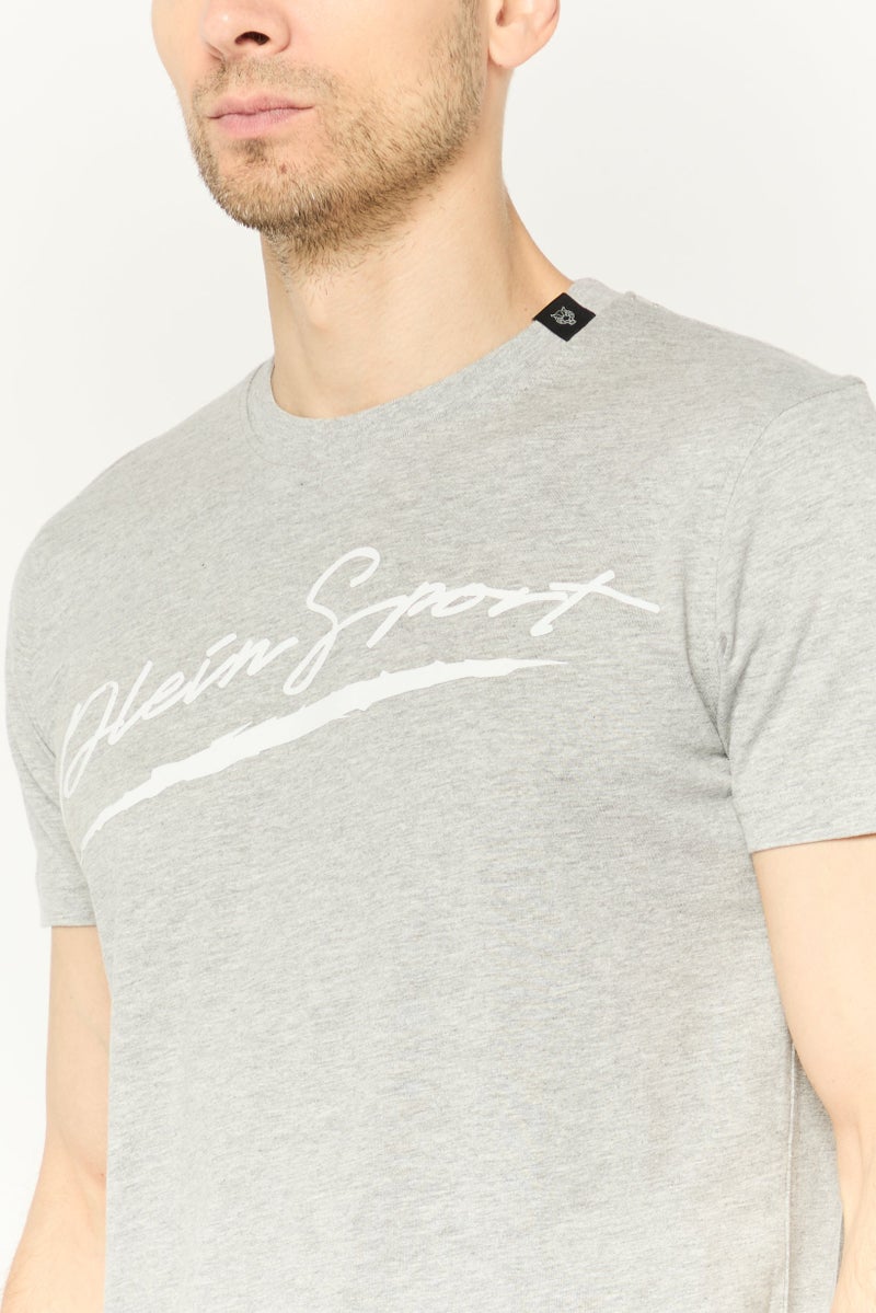 PHILIPP PLEIN Plein Sport Men Sportswear Fit Short Sleeve Outdoor T-Shirt, Grey - Image 3