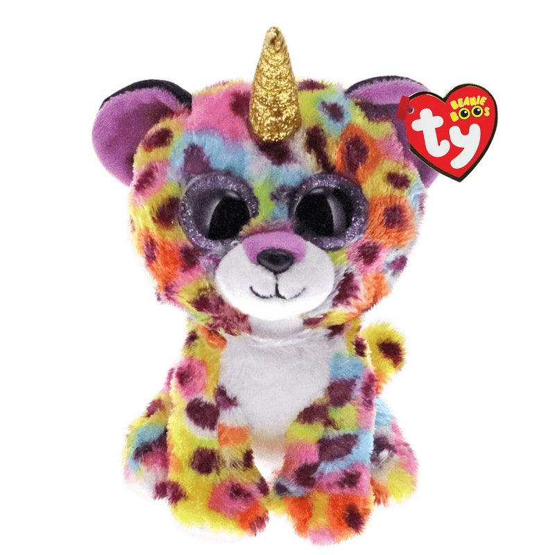 TY 36284 15 cm Giselle Leopard W/Horn-Beanie BOOS, Multicolored, One Size - Image 1