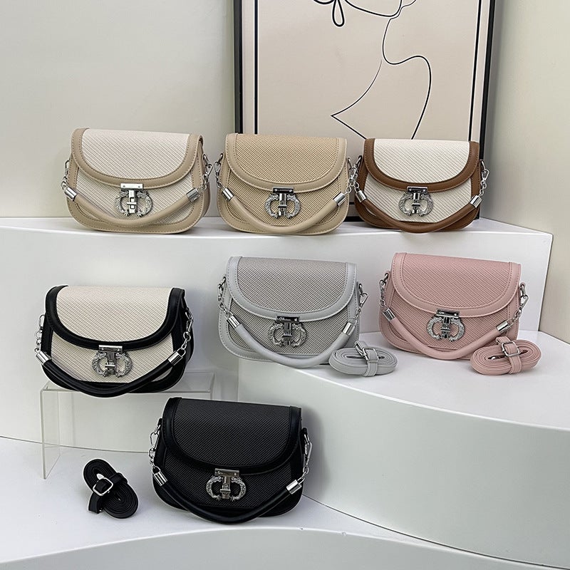 Fashion Mini Crossbody Bag Saddle Shoulder Handbag for Women - Image 1