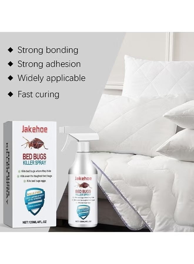 Jakehoe 120ml Bed Bugs Killer Spray, Roach & Fly Killer Spray, Plant-Based Actives Kill Insects & Bugs On Contact, Non-Greasy, Repellent Indoor Flea Moth Bugs Bed Bugs, No Stains, Fresh Scent - Image 2