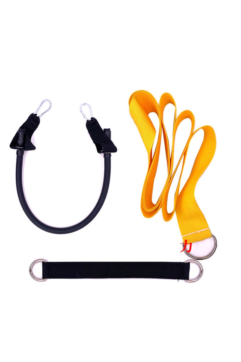 حزام تدريب أصفر للتأرجح في التنس، حبل تأرجح جولف، جهاز تدريب تأرجح بيسبول وتنس طاولة، متعدد الاستخدامات