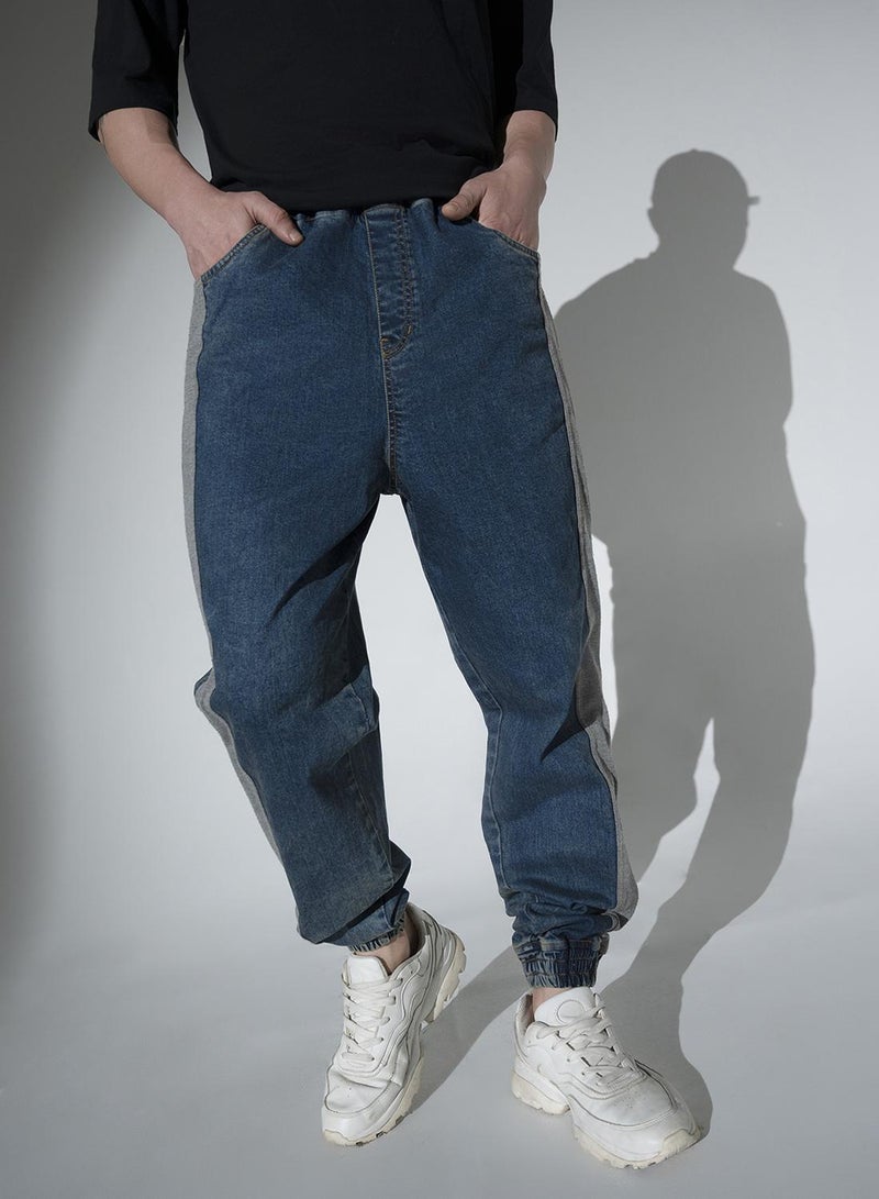 هوبرهولمي جينز رجالي بقصة مريحة - أزرق داكن مع لمسة خفيفة من التمزيق وقابل للتمدد - Image 2