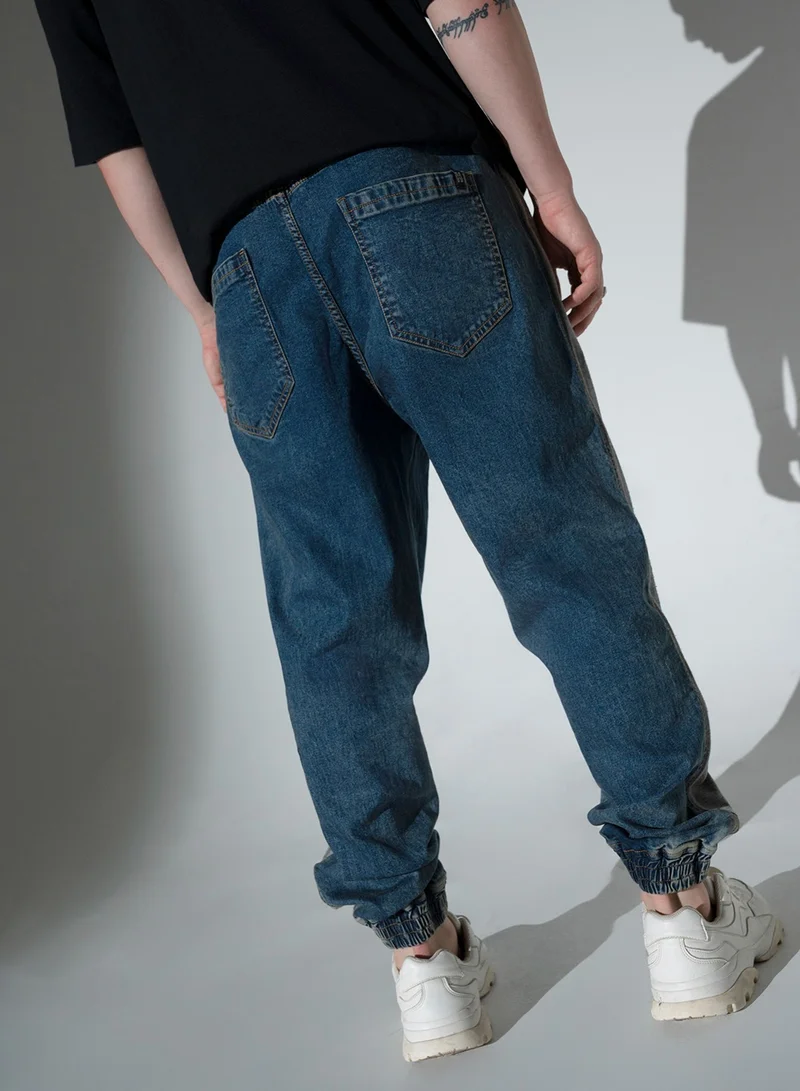 Hubberholme Relaxed Fit Jeans for Men - Indigo Low Distress Stretchable