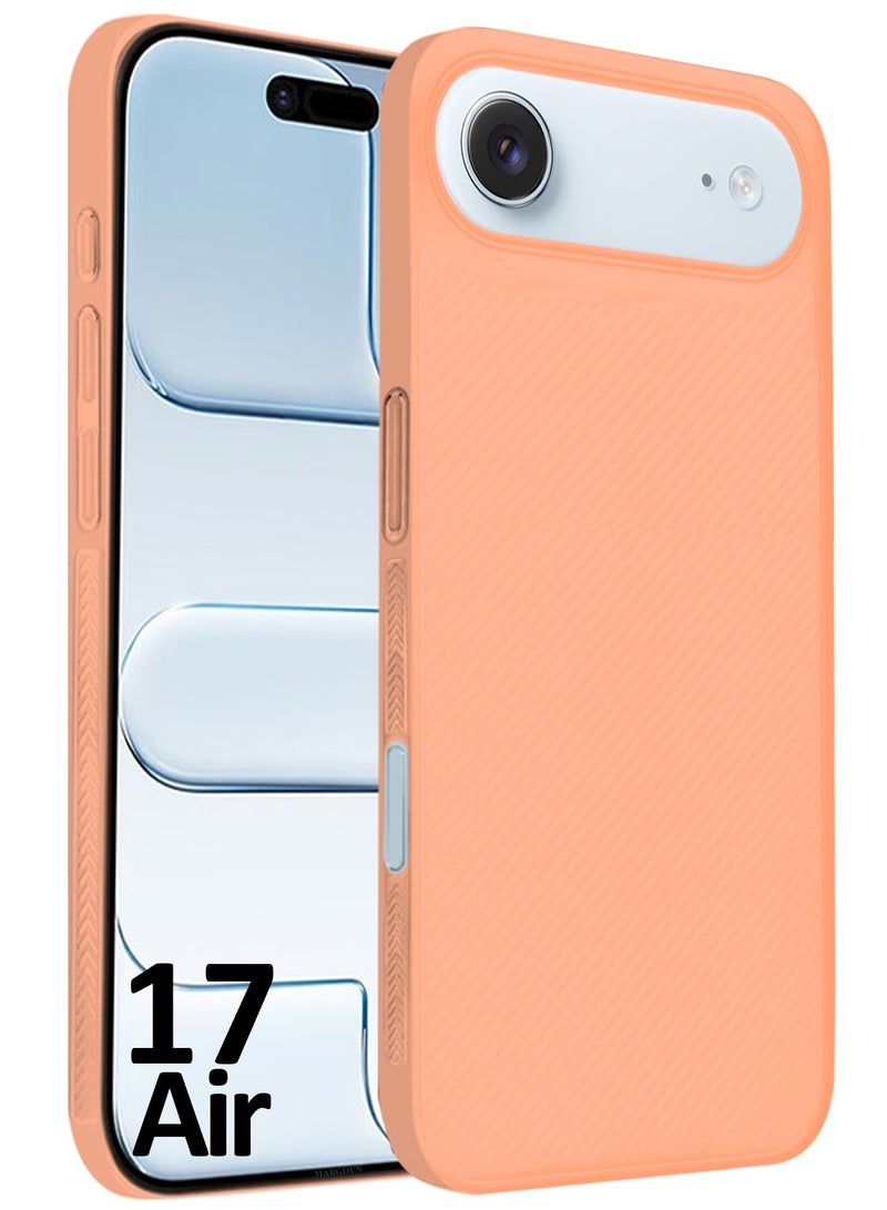 2 Packs Case Cover for iPhone 17 Air - Sturdy Durable Ultra-Thin Case - Air Skin Line Design Transparent Back Cover - Drop Protection Cover with 3D Screen Protector - CosmicOrange - Image 3