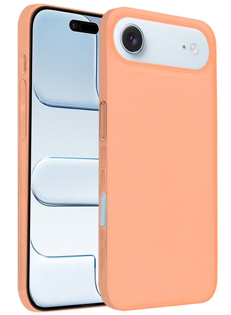 2 Packs Case Cover for iPhone 17 Air - Sturdy Durable Ultra-Thin Case - Air Skin Line Design Transparent Back Cover - Drop Protection Cover with 3D Screen Protector - CosmicOrange - Image 4