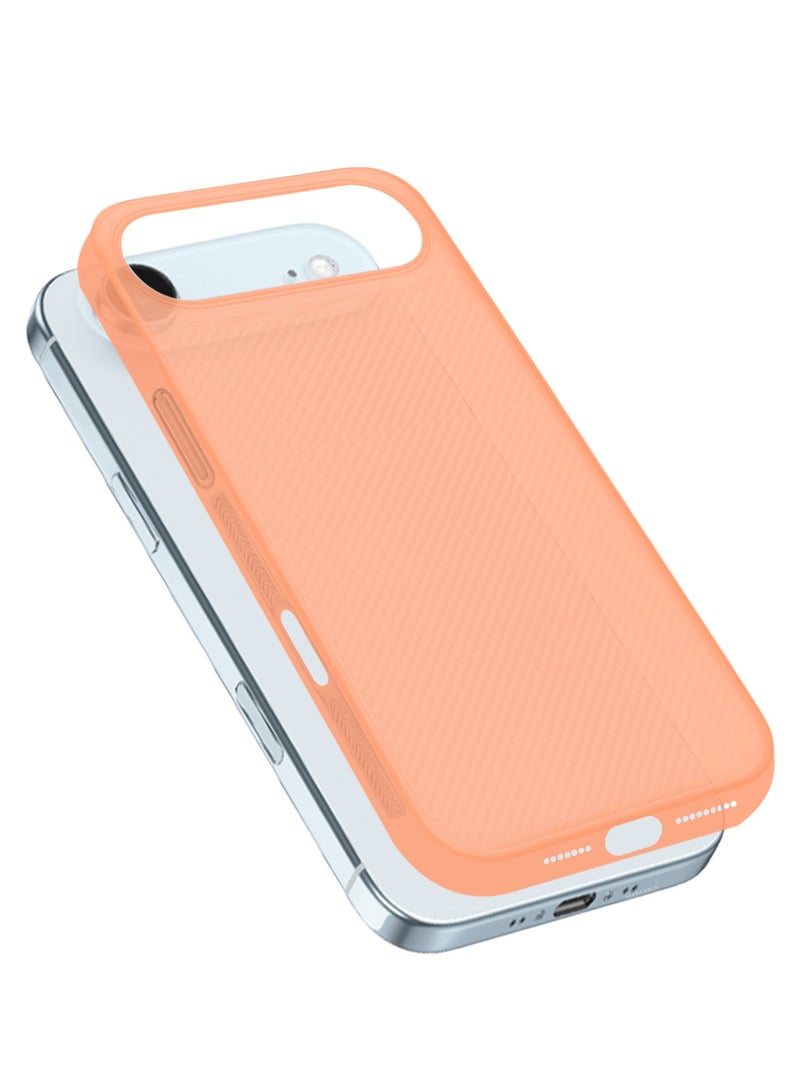 2 Packs Case Cover for iPhone 17 Air - Sturdy Durable Ultra-Thin Case - Air Skin Line Design Transparent Back Cover - Drop Protection Cover with 3D Screen Protector - CosmicOrange - Image 5