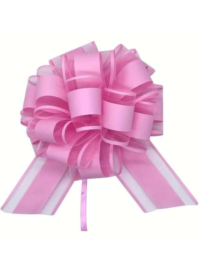 Pink Pull Bows 6 Pack For Gift Wrapping Christmas Wedding Birthday Valentine Decor - Image 1