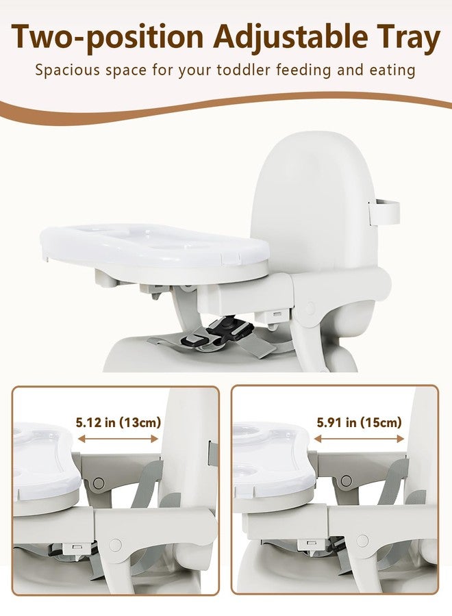 BBsecure 3-in-1 Booster Seat for Kitchen Chair, Booster Seat with Detachable Double Layer Tray, 3-Point Harness, Anti-Slip Design, Foldable Booster Chair for Babies and Toddlers, Gray - Image 5
