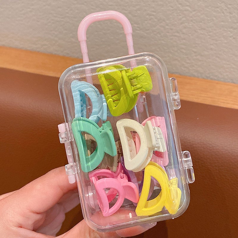 Generic Childrens summer candy-colored bangs hair clip does not hurt the hair baby headdress girl clip new grab clip girl side clip 3 semicircle ten pack (trunk box)