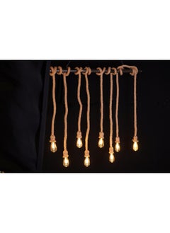 BTM Rustic Rope Chandelier – 8-Light Classic Hanging Fixture with Horizontal Aqal-Inspired Design – For Majlis & Cafés  - Image 1