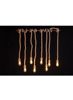 BTM Rustic Rope Chandelier – 8-Light Classic Hanging Fixture with Horizontal Aqal-Inspired Design – For Majlis & Cafés  - Image 2