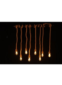 BTM Rustic Rope Chandelier – 8-Light Classic Hanging Fixture with Horizontal Aqal-Inspired Design – For Majlis & Cafés  - Image 3