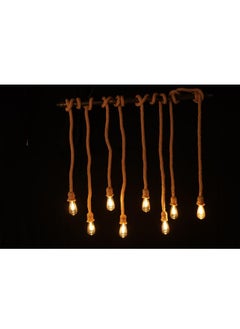 BTM Rustic Rope Chandelier – 8-Light Classic Hanging Fixture with Horizontal Aqal-Inspired Design – For Majlis & Cafés  - Image 4